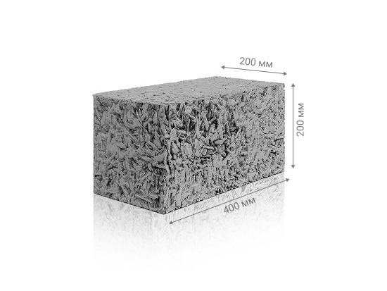Перегородочный арболитовый блок 400×200×200 мм