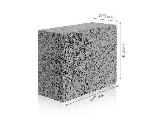 Стеновой арболитовый блок 500×400×200 мм